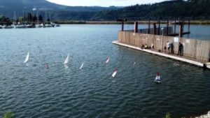 RC Sailboat races in the Hood River Marina